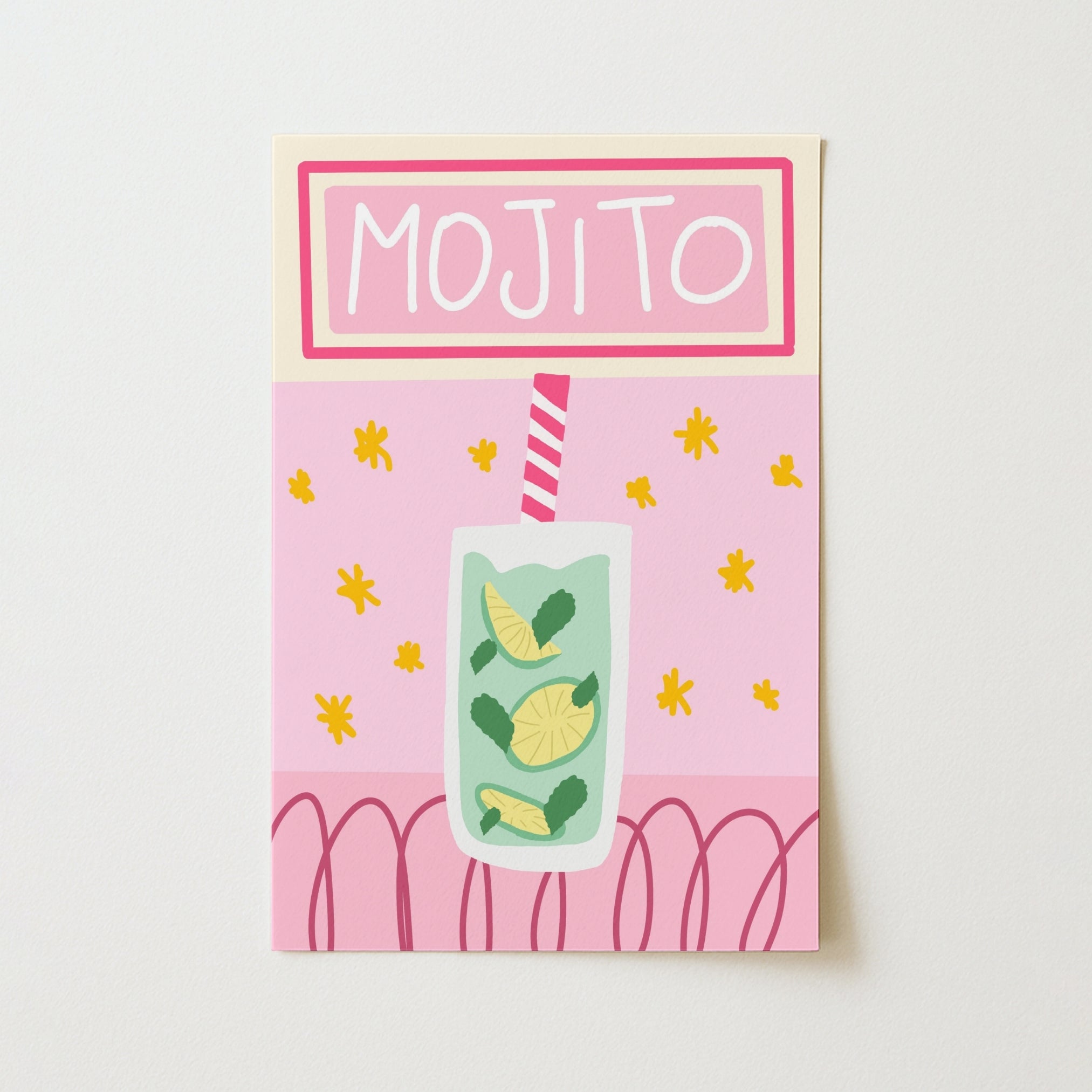 Mojito Wall Art Print - Summer Cocktail Kitchen Print