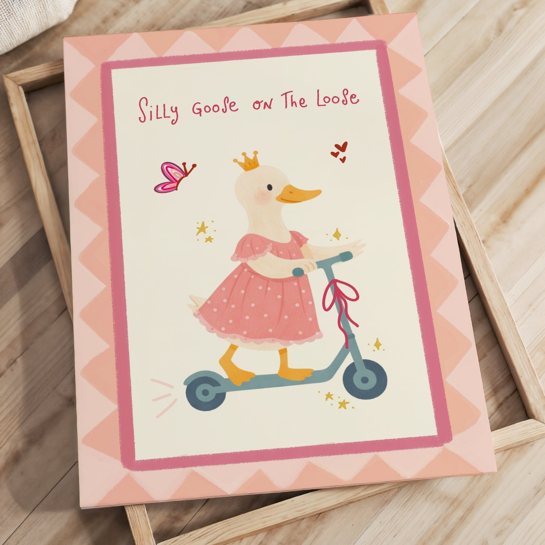 Pink Silly Goose on the Loose Canvas Print