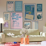 Blue Bookish Wall Art Bundle – 100+ Printable Designs