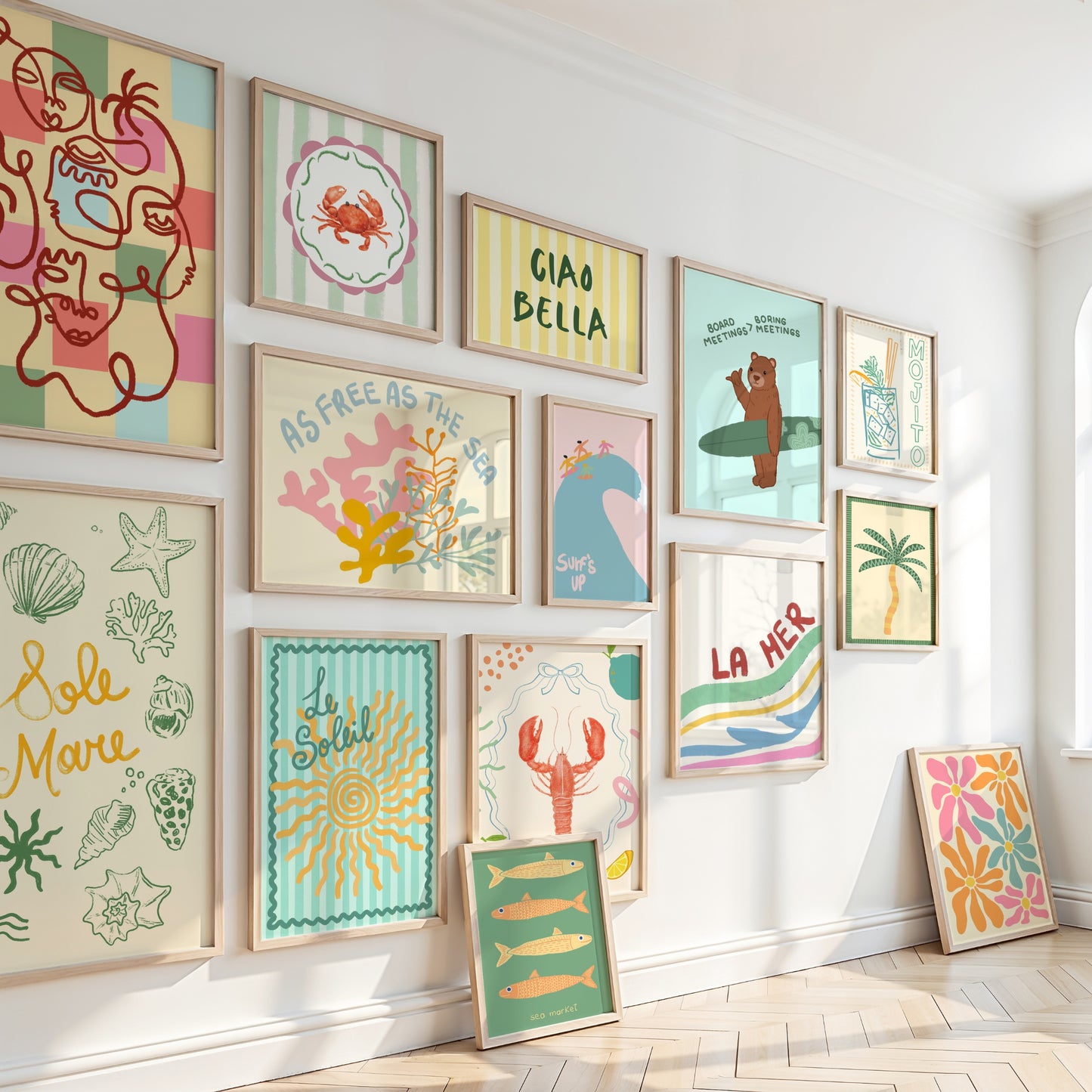 Handmade Pastel Coastal Decor, over 130 prints