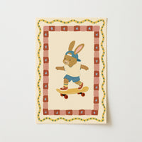 Skateboard Bunny Nursery Wall Art