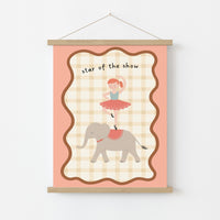 Star of the Show Nursery Print - Circus Elephant and Ballerina Wall Art, Circus Nursery Decor
