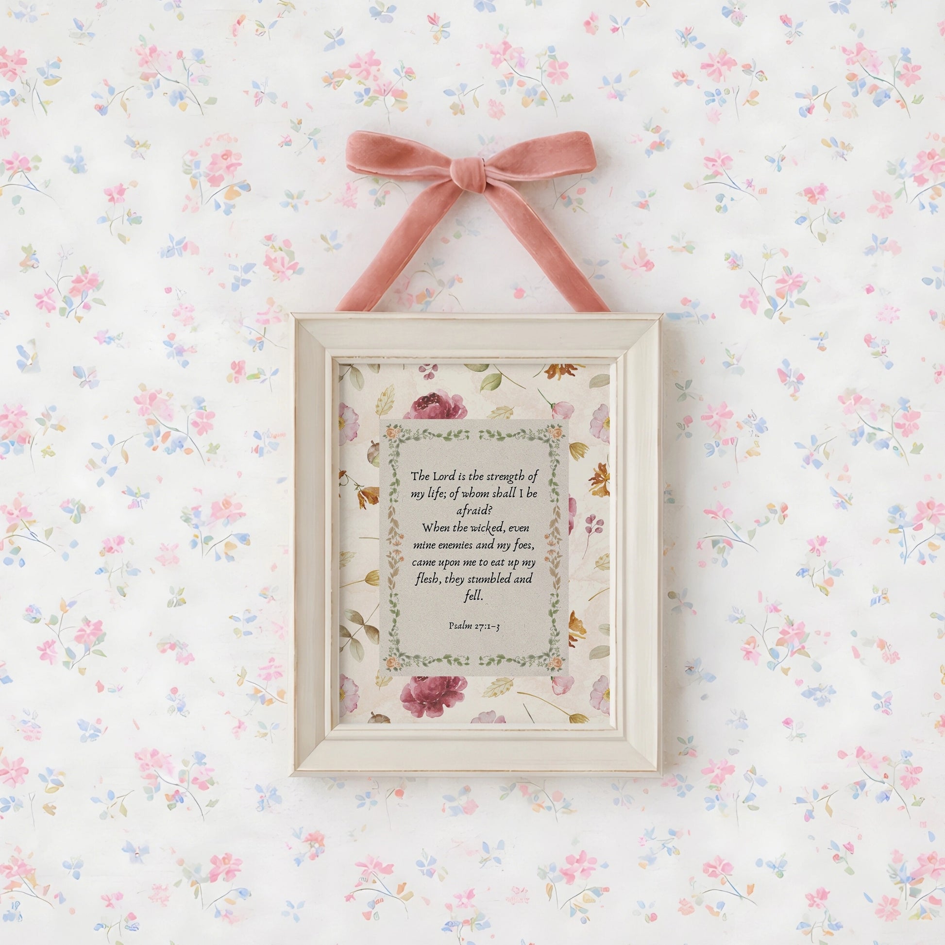 Décoration florale avec versets bibliques