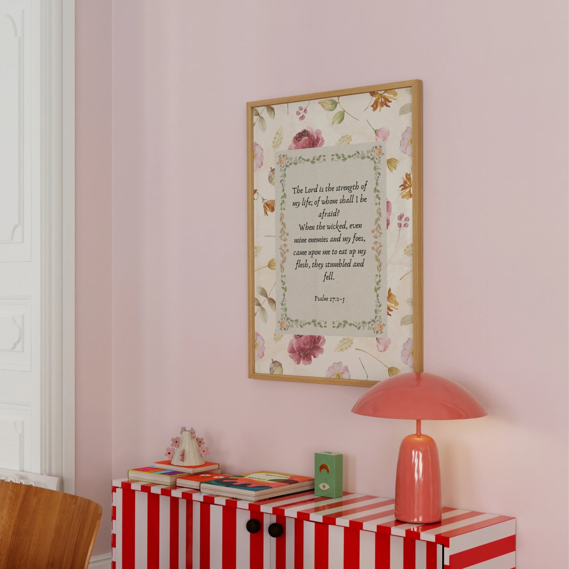 Décoration florale avec versets bibliques