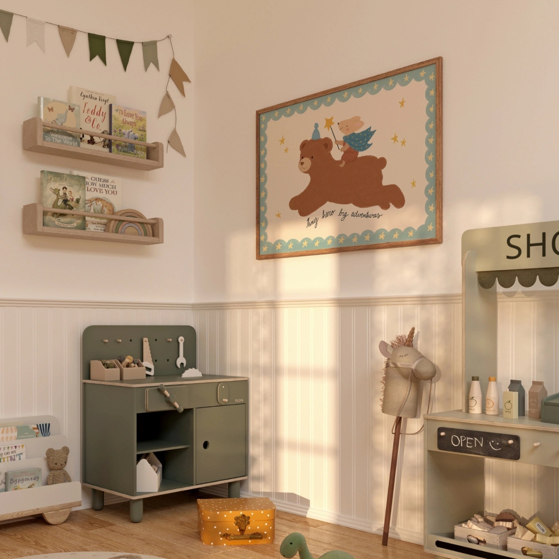 Arte murale per bambini piccolo eroe grandi avventure