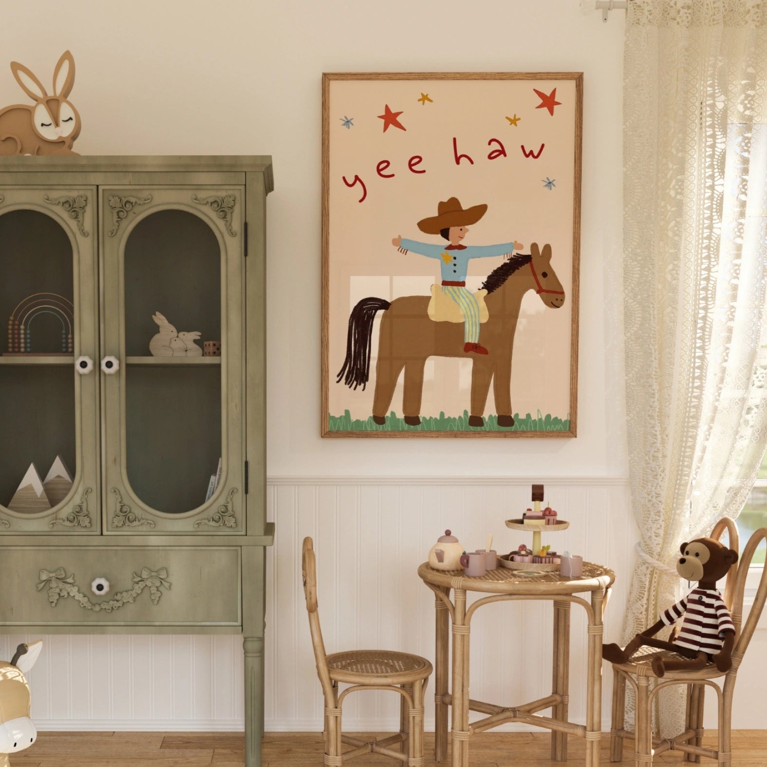 Yee Haw Cowboy Nursery Print