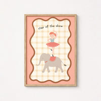 Star of the Show Nursery Print - Circus Elephant and Ballerina Wall Art, Circus Nursery Decor
