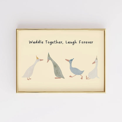 Goose Nursery Print - Funny Duck Wall Art for Kids