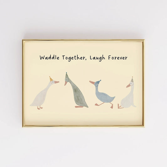 Goose Nursery Print - Funny Duck Wall Art for Kids