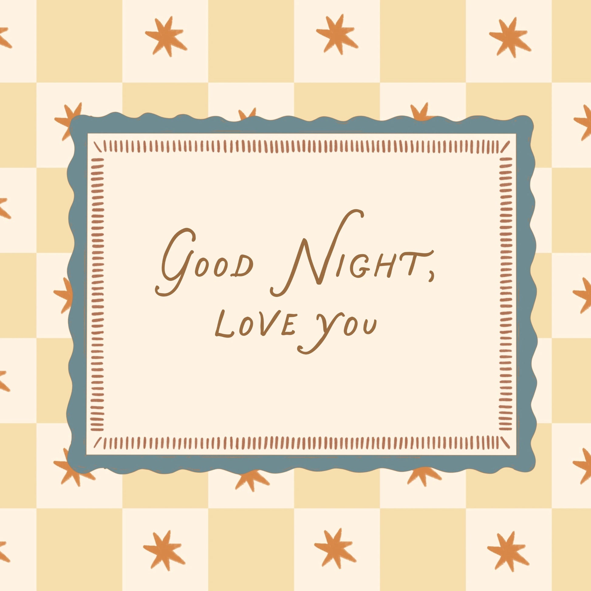 Stampa con citazione della buonanotte per cameretta bebè