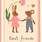 Best Friends Bunny and Mouse Pink – Nursery & Kids Wall Art
