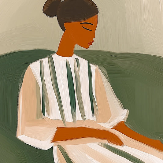 Tranquil Muse Wall Art – Minimalist Woman Portrait