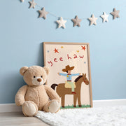 Yeehaw Cowboy Under the Stars – Nursery & Kids Wall Art