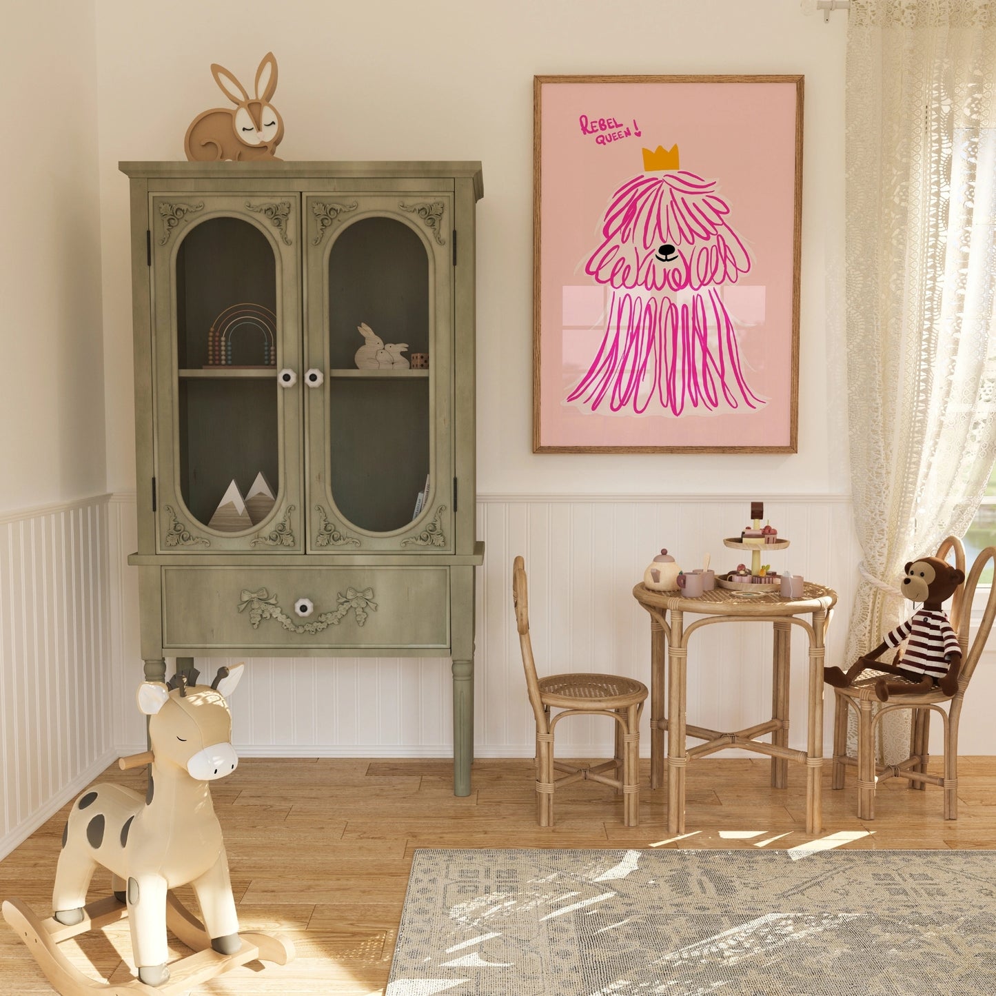 Rebel Queen Dog Wall Art - Pink Poodle Poster