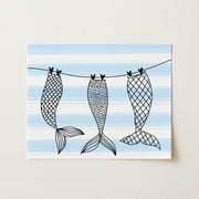 Blue Mermaid Tails – Coastal Wall Art