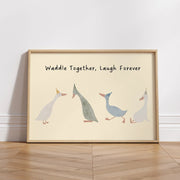 Waddle Together, Laugh Forever – Nursery & Kids Wall Art