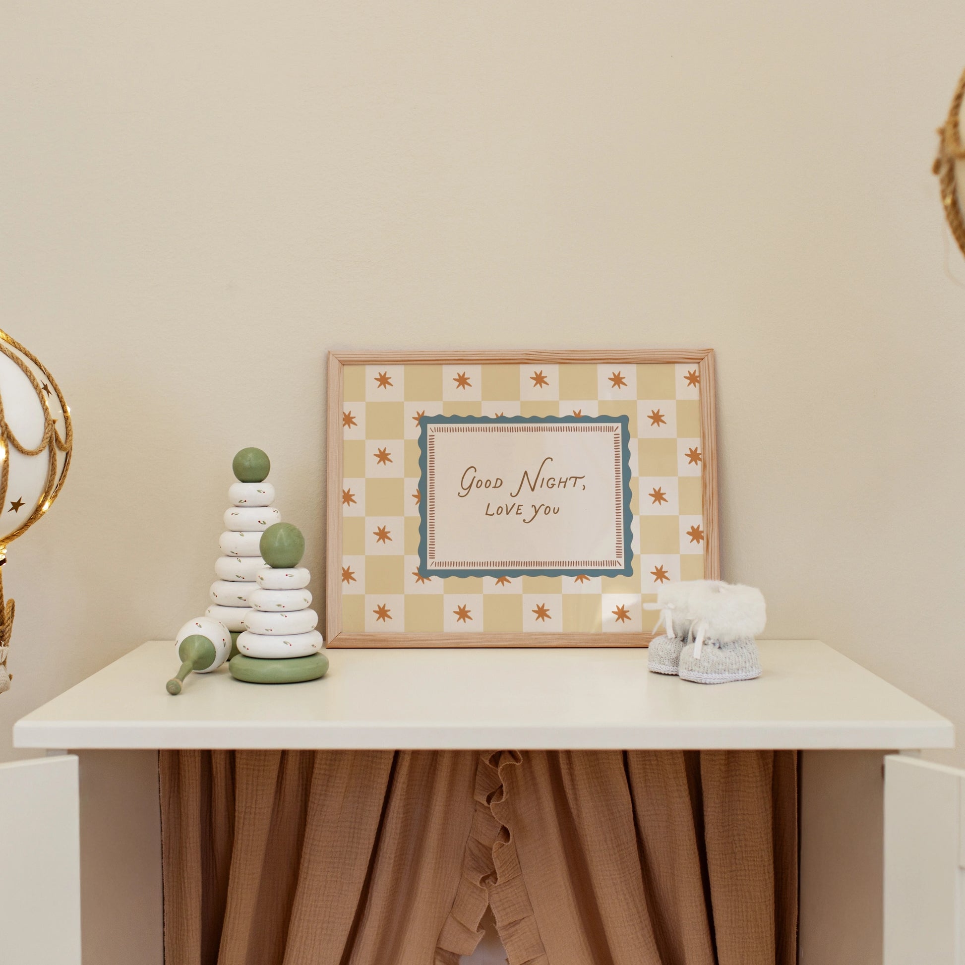 Stampa con citazione della buonanotte per cameretta bebè