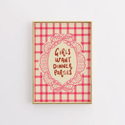 Girls Want Dinner Parties – Kitchen Wall Art