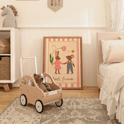 Best Friends Bunny and Mouse Pink – Nursery & Kids Wall Art