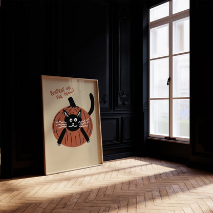 Pumpkin Cat Wall Art – Funny Halloween Print