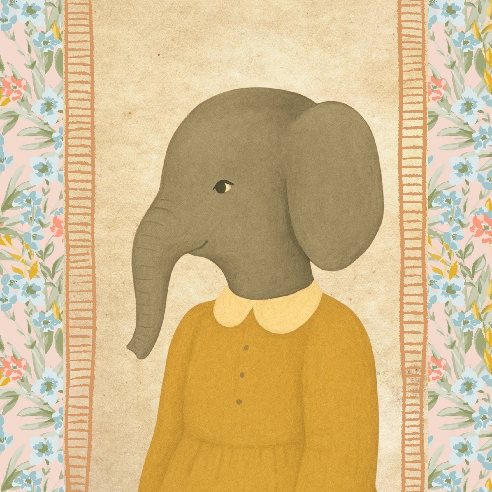 Arte murale con animali retrò