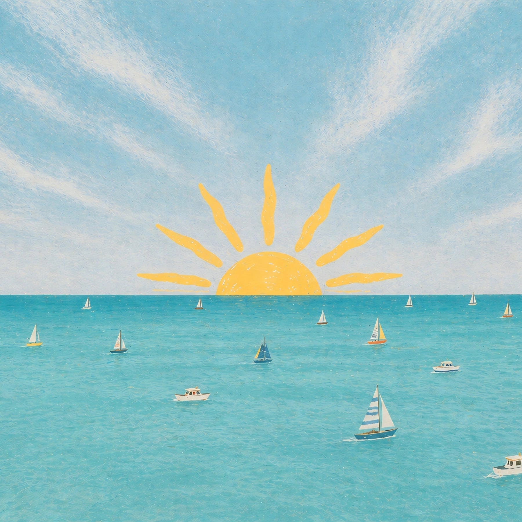 Arte De Pared De Velero Al Atardecer Costero