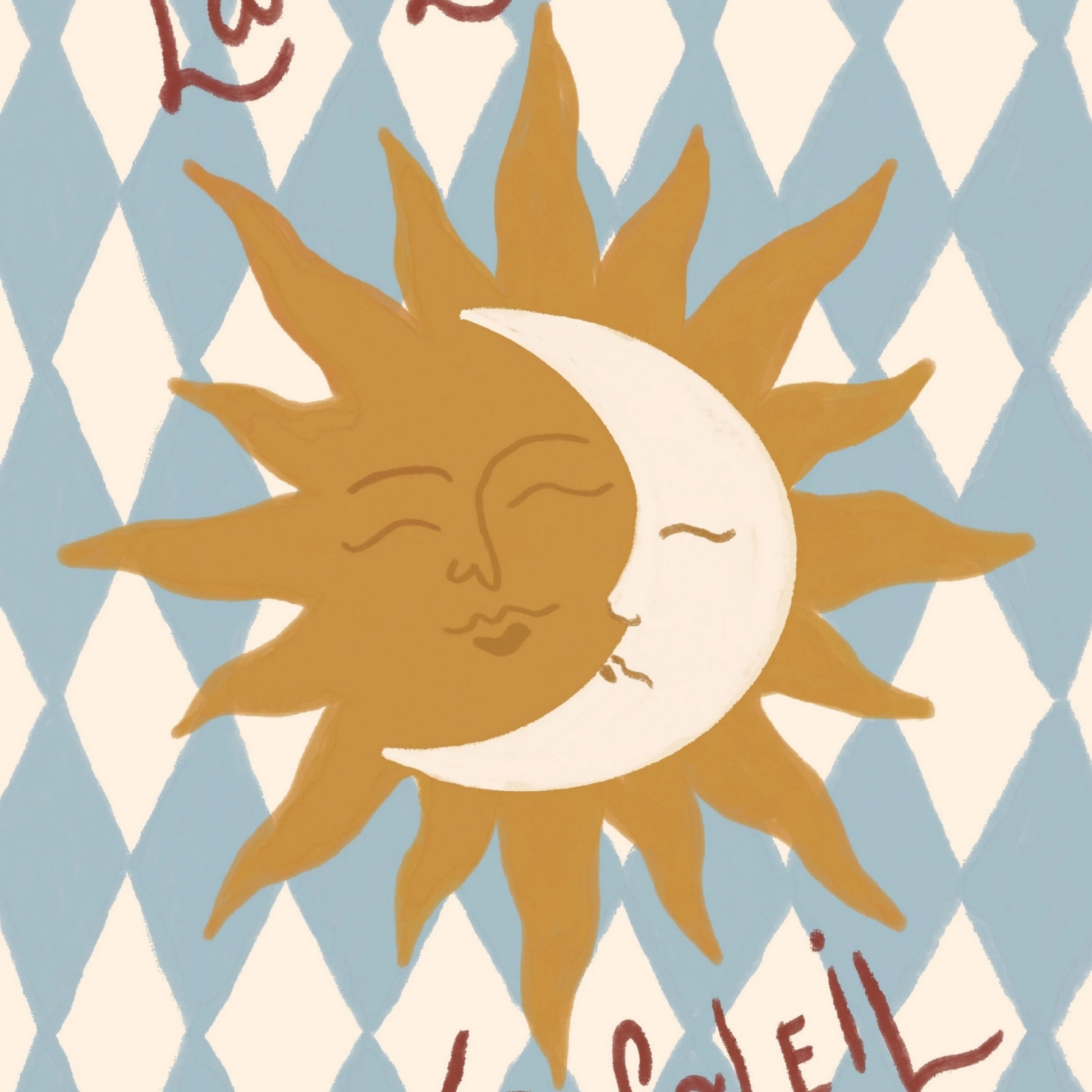 Arte murale Sole e luna