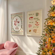 Retro Christmas Drinks – Christmas Wall Art Set of 2