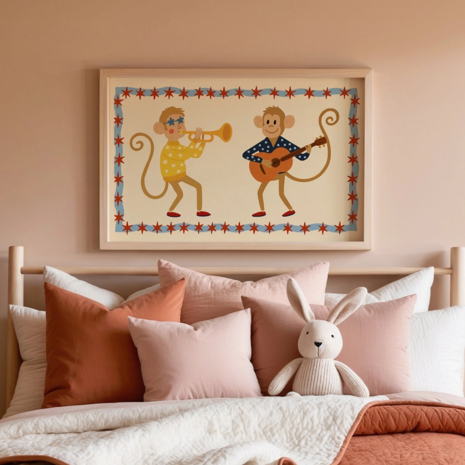 Musical Monkeys Nursery Print