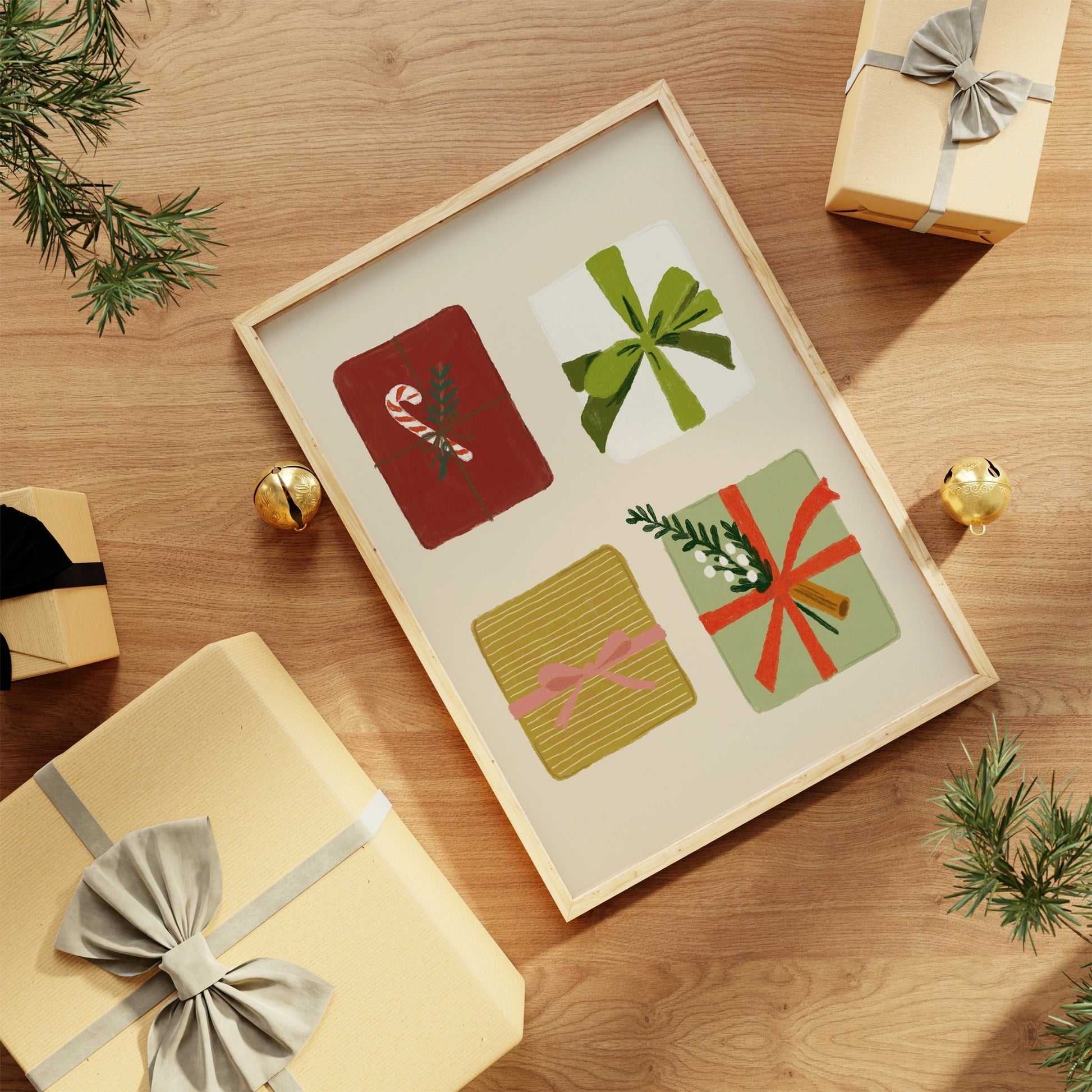 Christmas Gift Boxes Wall Art