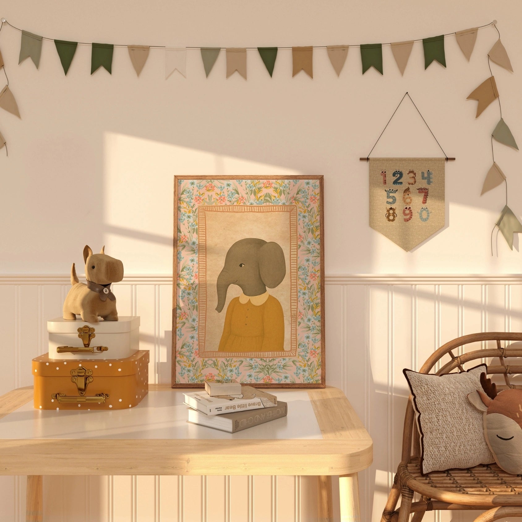 Arte murale con animali retrò