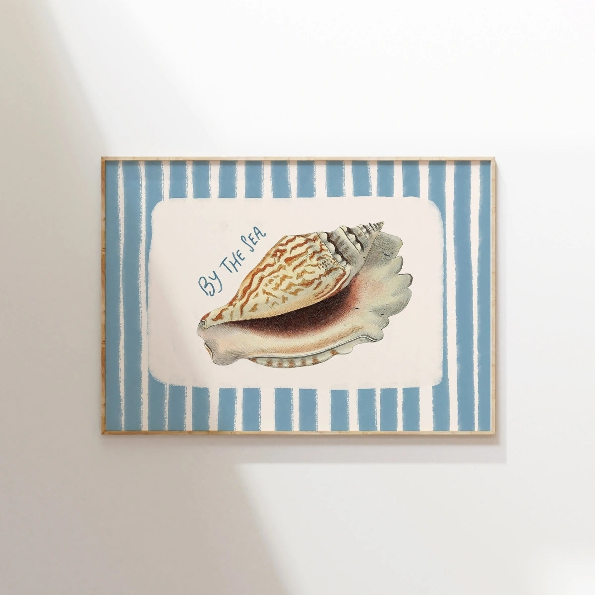 Retro Ocean Shell Poster, Coastal Wall Decor