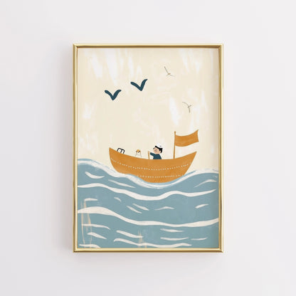 Sailing Adventure Wall Art – Nautical Nursery Print