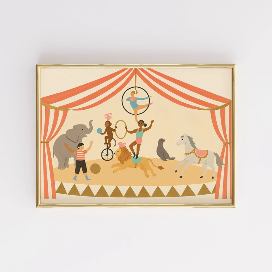 Circus Nursery Print - Colorful Carnival Wall Art for Kids