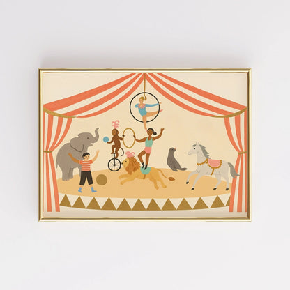 Circus Nursery Print - Colorful Carnival Wall Art for Kids