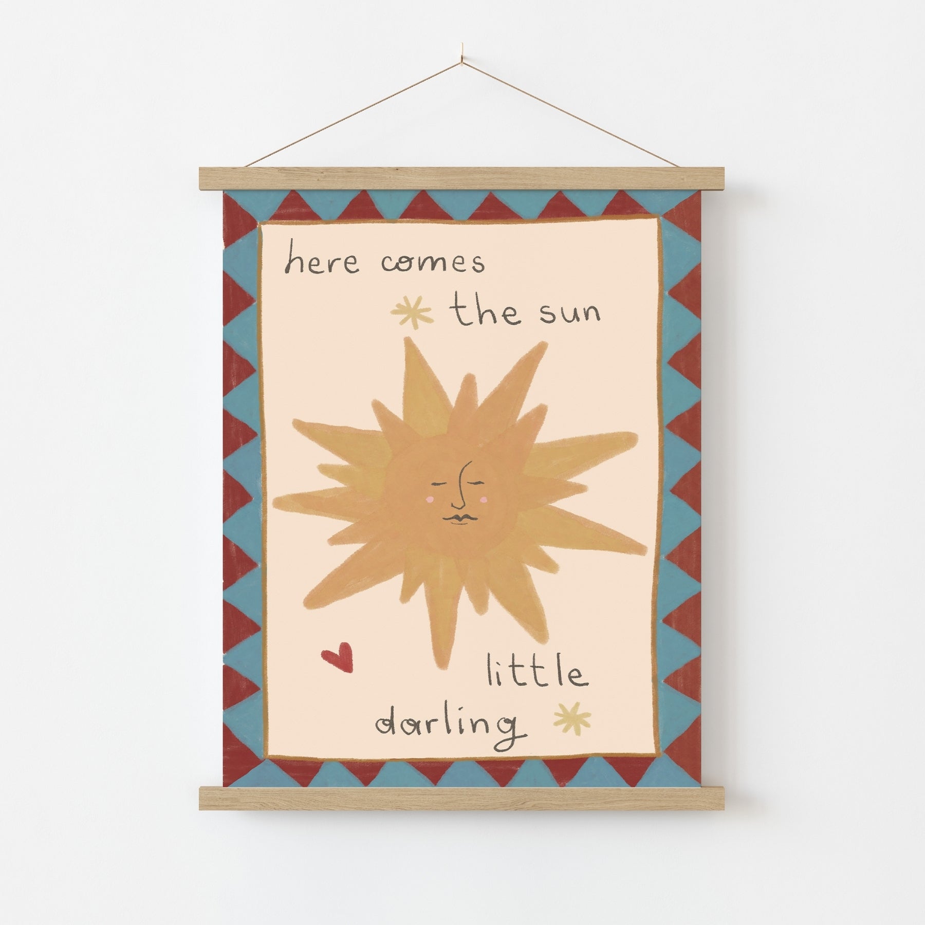 Here Comes the Sun Nursery Print, Vintage Nursery Decor