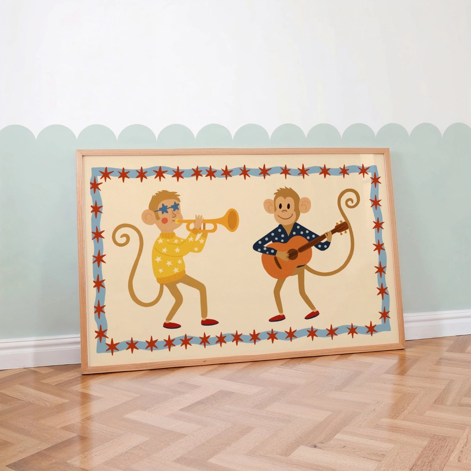 Musical Monkeys Nursery Print