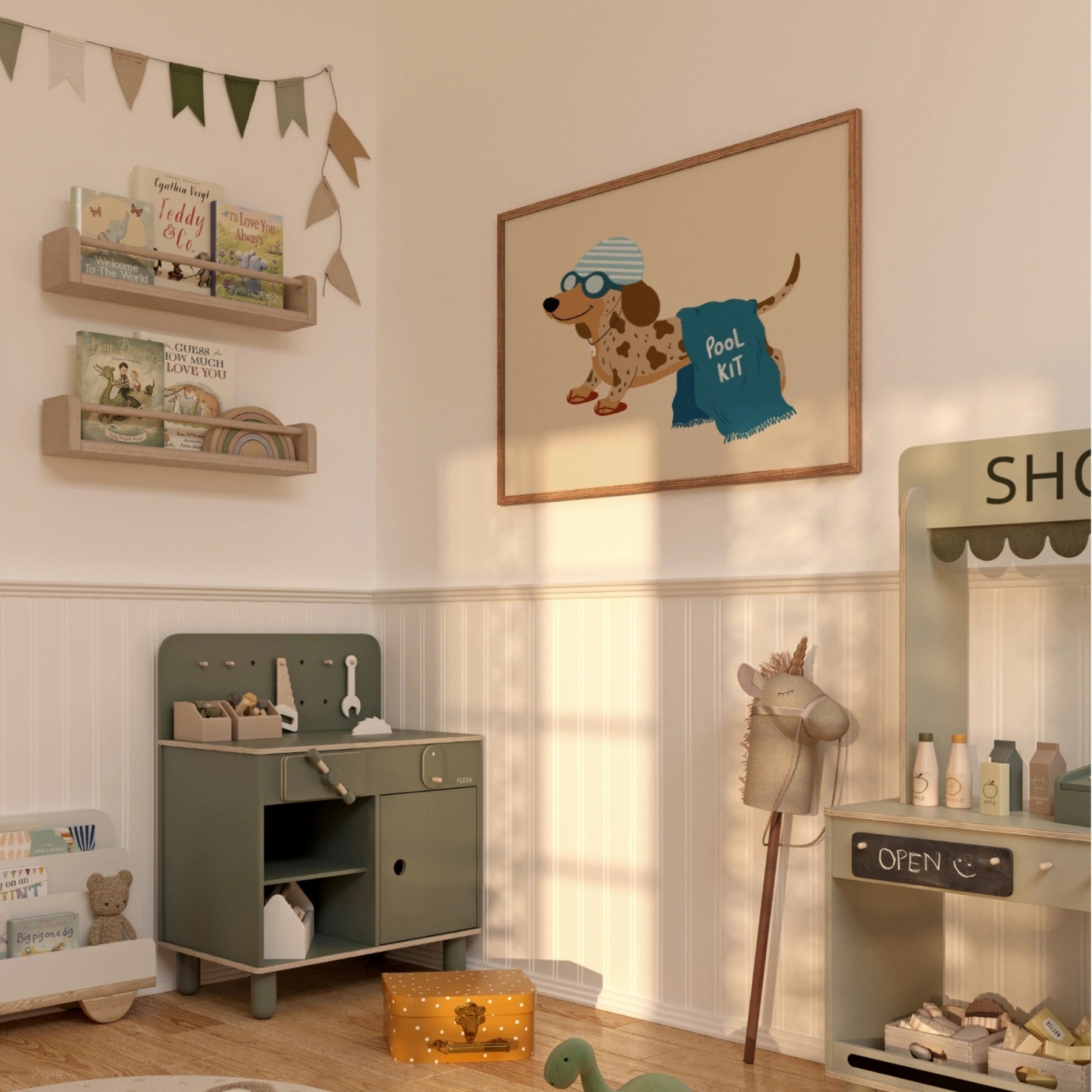 Pool Kit Dachshund Nursery Print