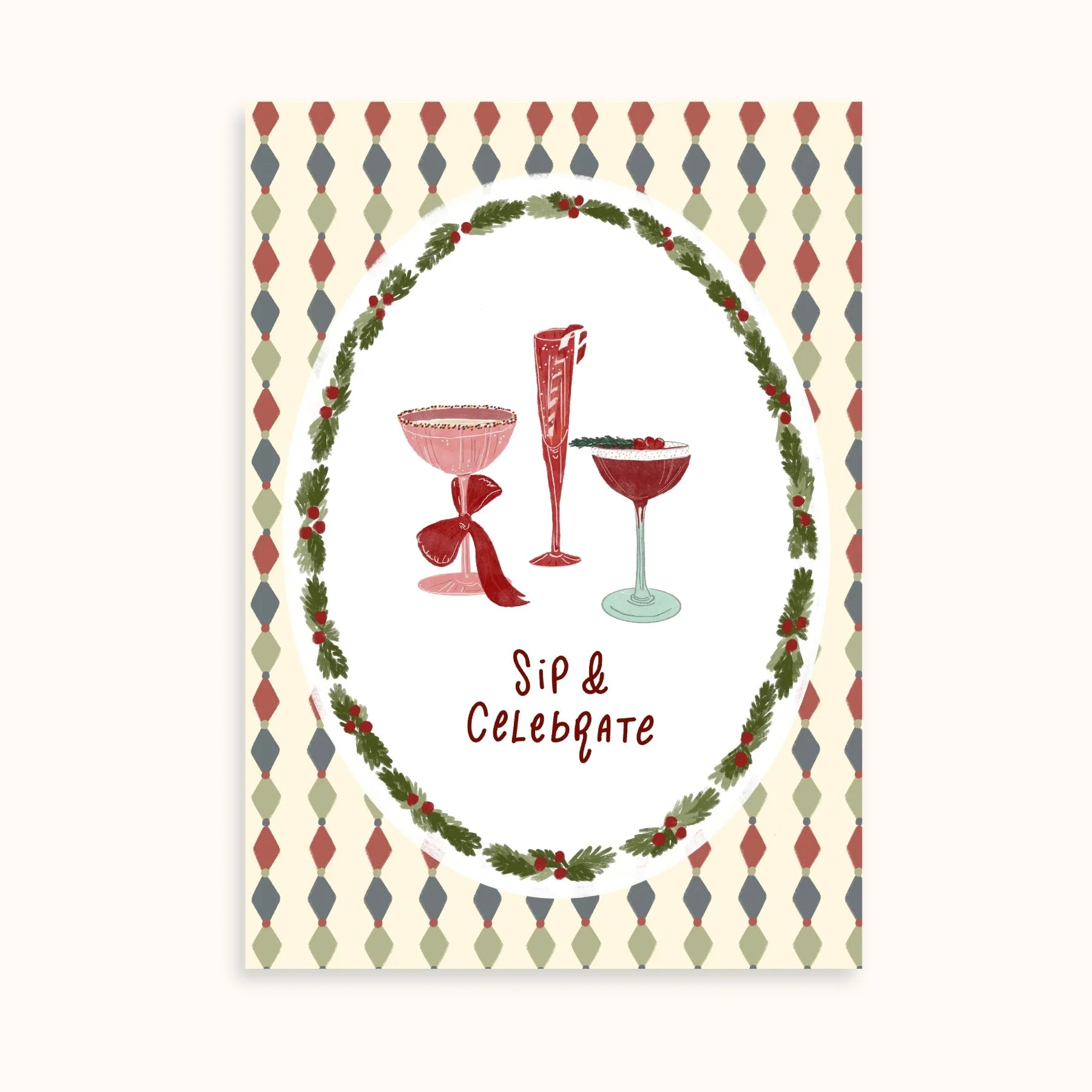 Boissons de Noël rétro – Lot de 2 affiches de Noël