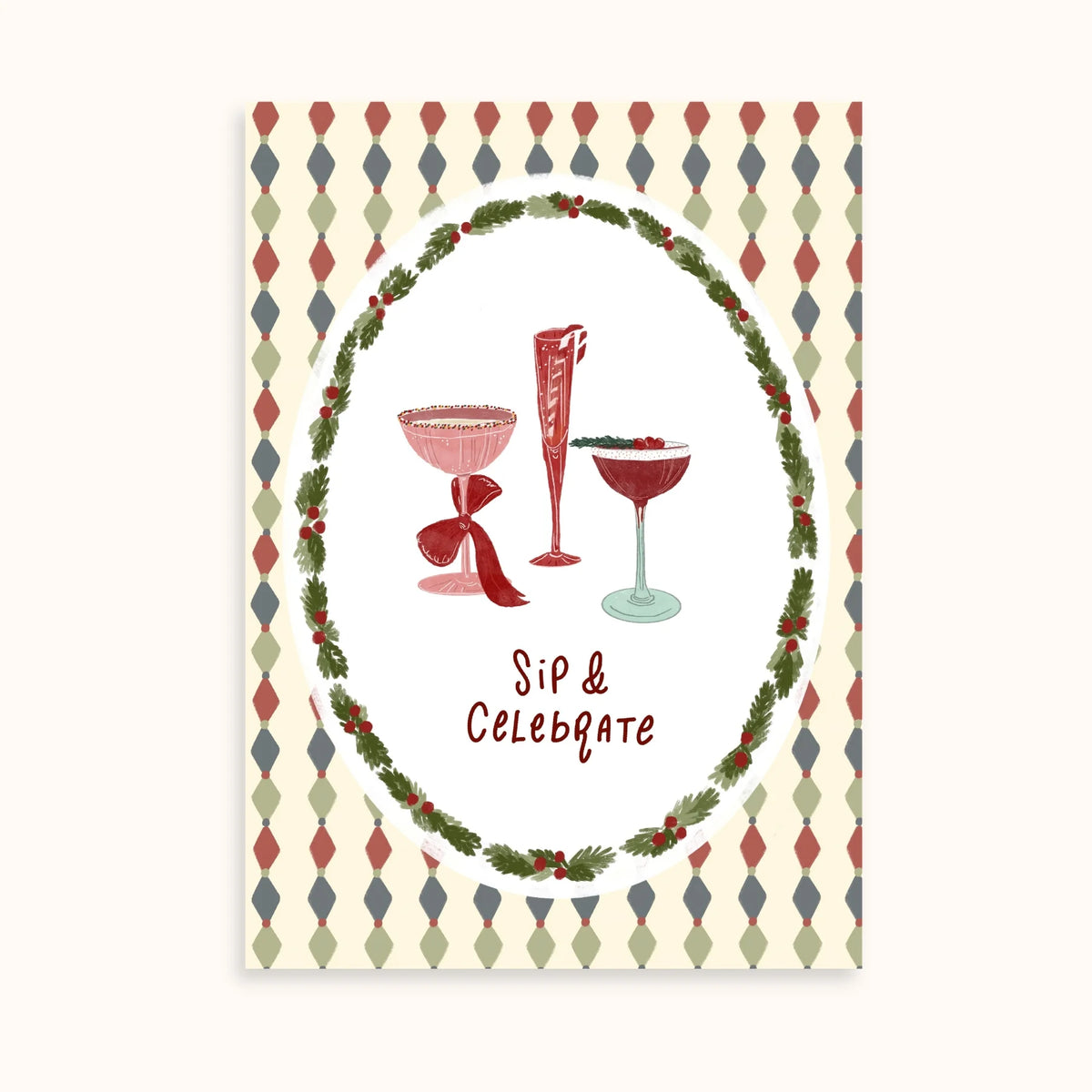 Bebidas navideñas retro – Set de 2 pósters navideños