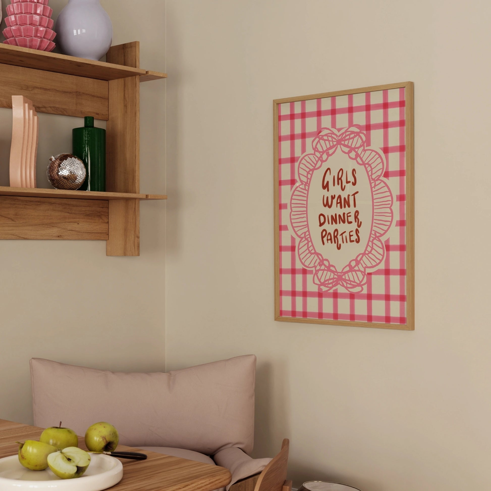 Decorazione murale per la tavola da pranzo italiana – Stampa di pasta, vino e cucina