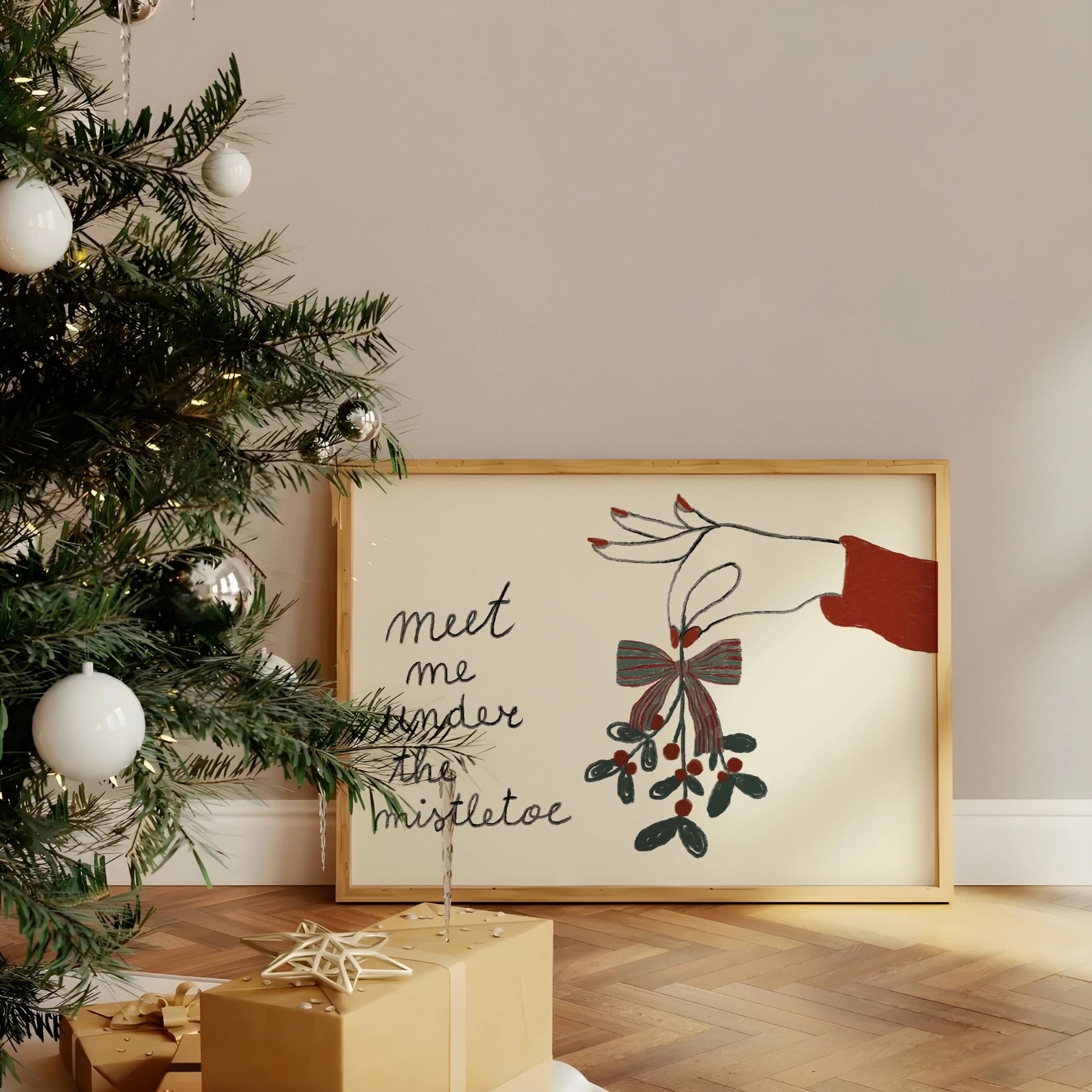 Mistletoe Christmas Print
