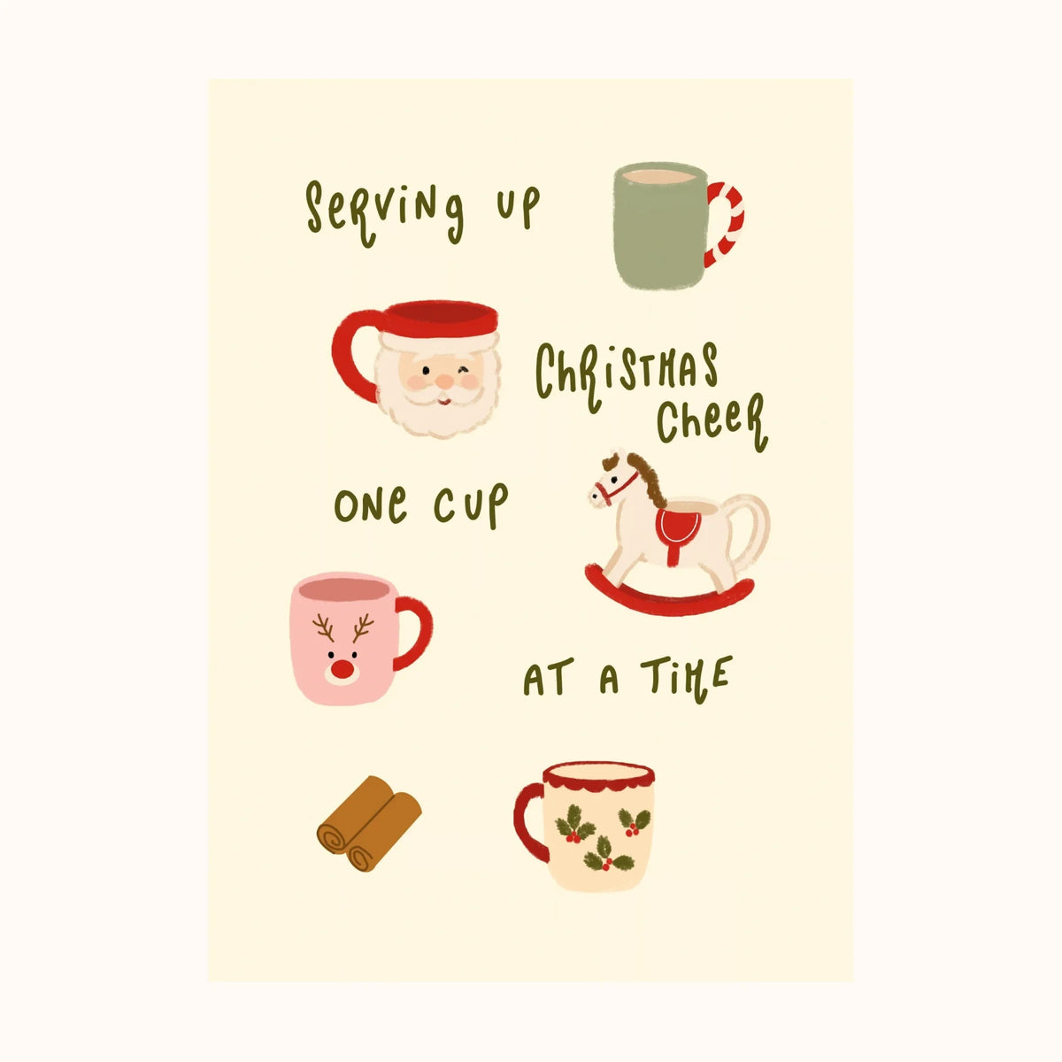 Bebidas navideñas retro – Set de 2 pósters navideños