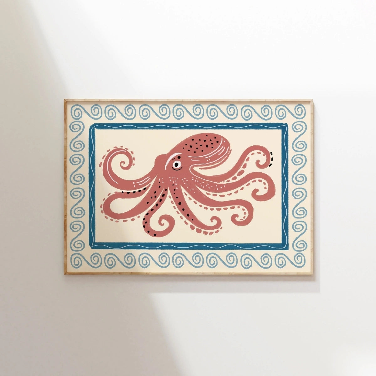 Vintage Octopus Wall Art, Coastal Wall Decor