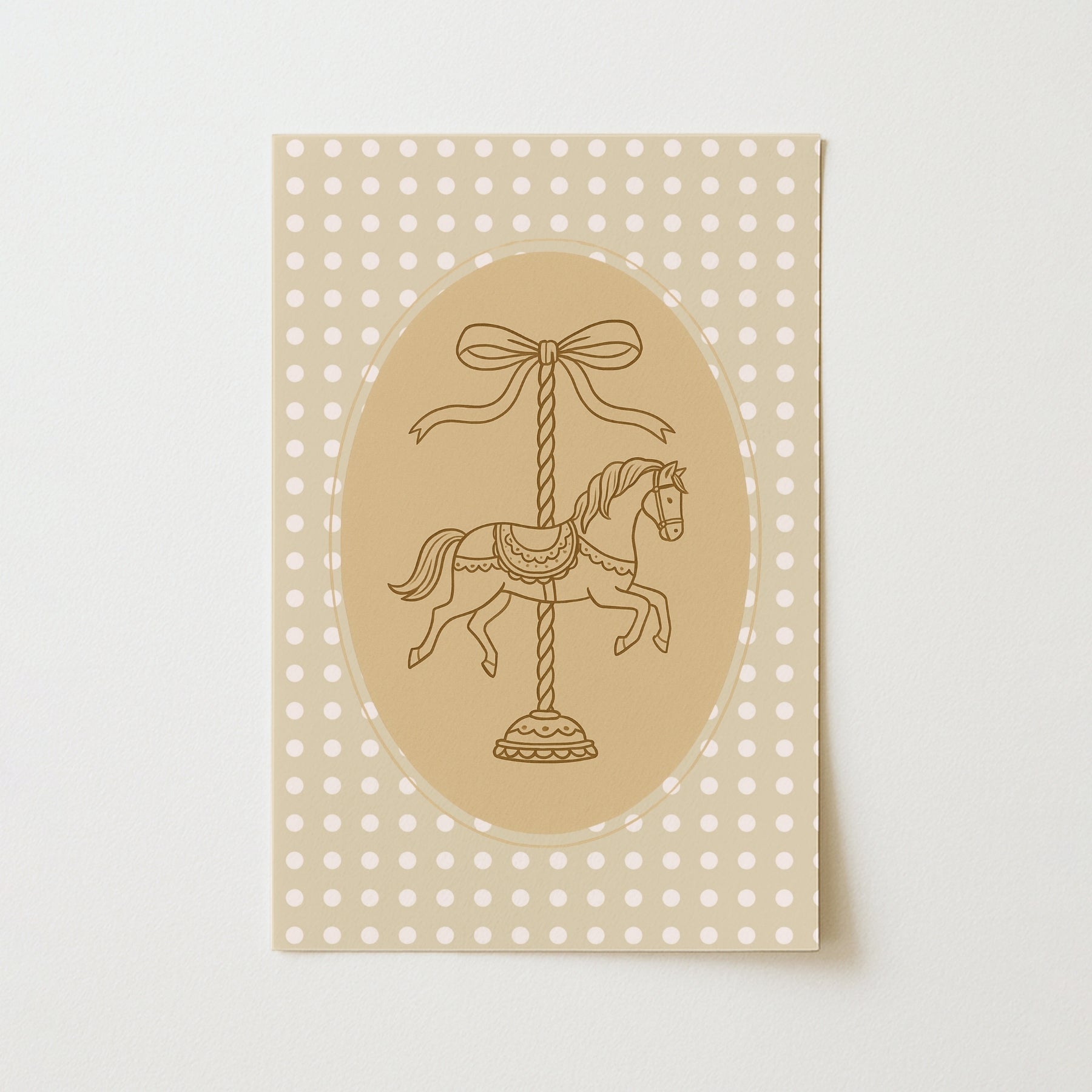 Rocking Horse Nursery Print - Cute Carousel Wall Art for Kids