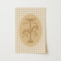 Rocking Horse Nursery Print - Cute Carousel Wall Art for Kids