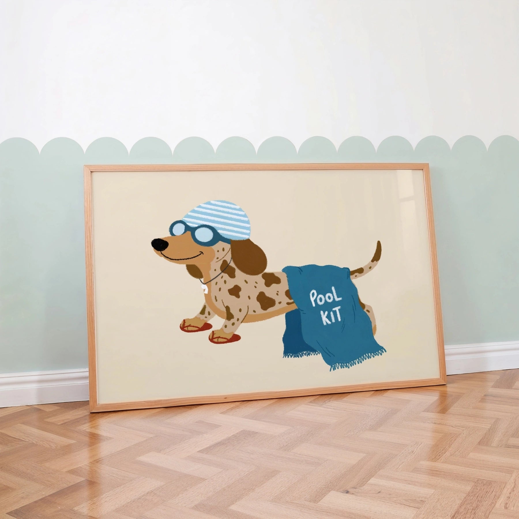 Pool Kit Dachshund Nursery Print