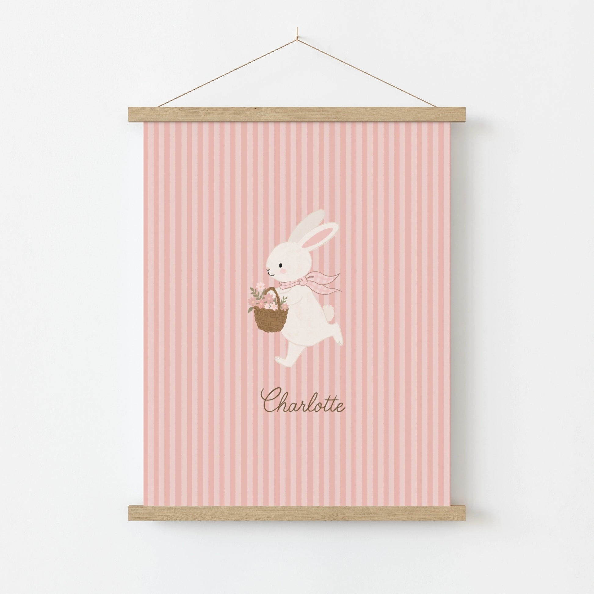 Personalized Nursery Name with Bunny – Personalized wall art