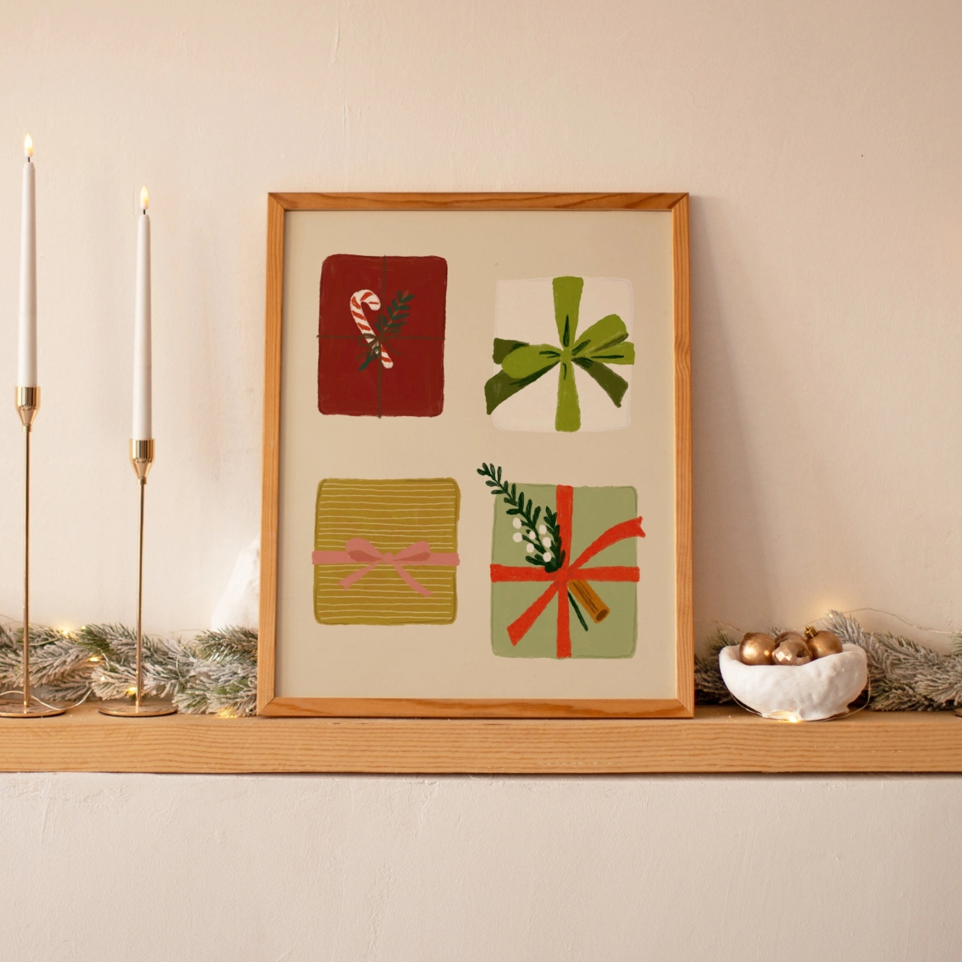 Christmas Gift Boxes Wall Art