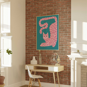 Curvy Pink Cat - Poster costiero